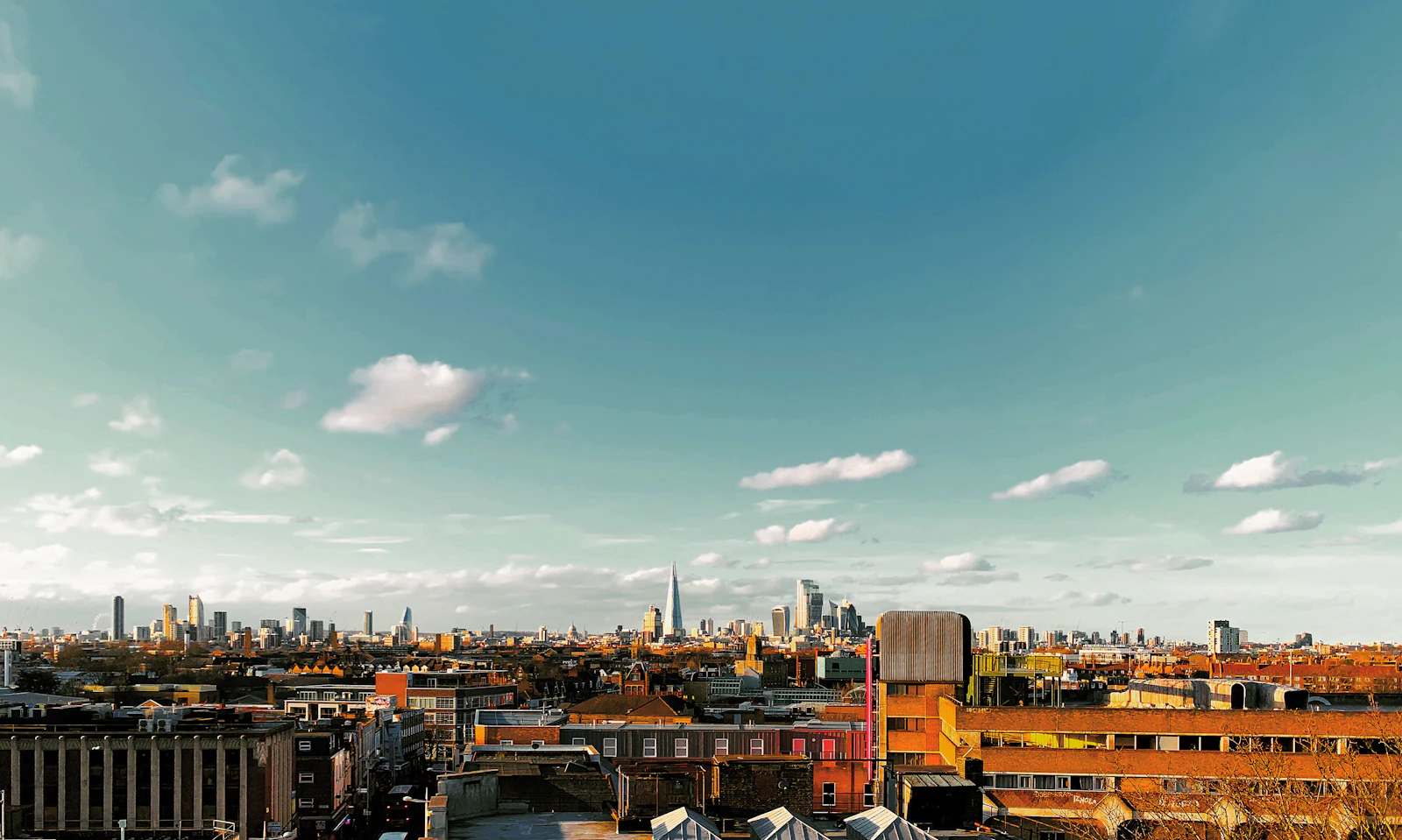 View across London’s buildings and streets